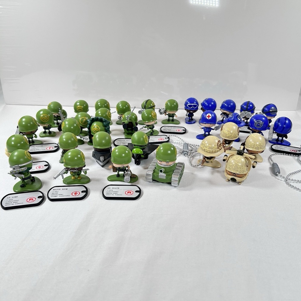 Awesome Little Green Army Men 35 Action Figure Lot Rare Vehicles Tags Blue Sand
